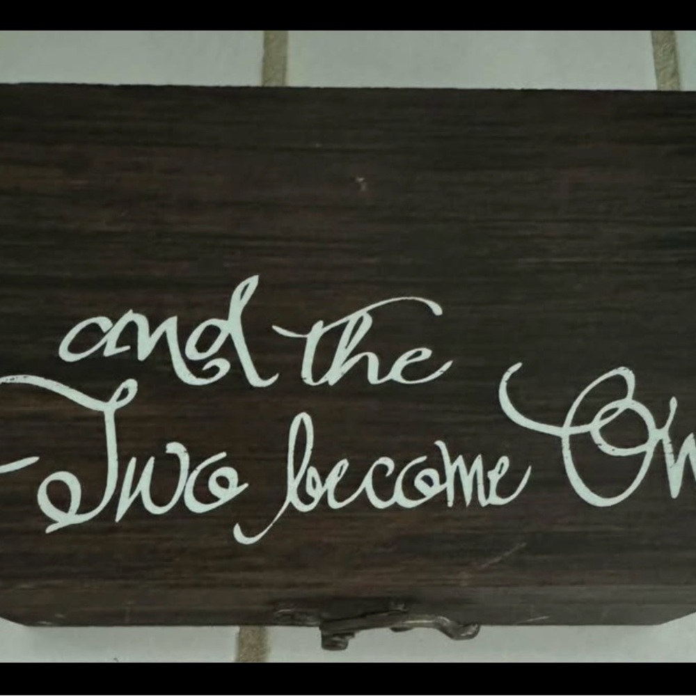 Farmhouse style Wooden Ring Box with inscription